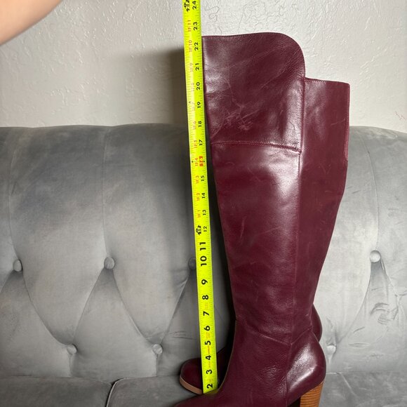 Lane Bryant Burgundy Leather  collection luciana Tall Platform Boots – 8W - Picture 12 of 15